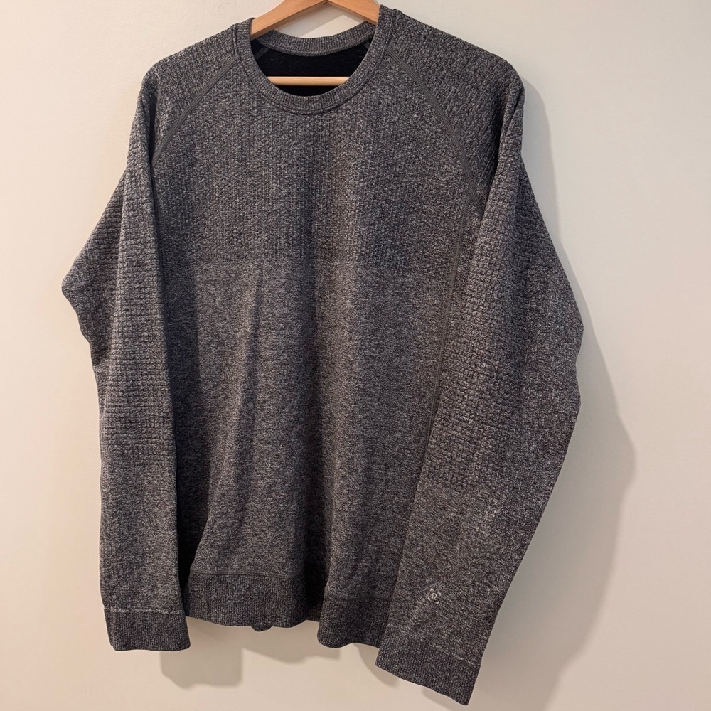 Lululemon Sweater Mens M Gray Engineered Warmth Crew Merino Wool Blend